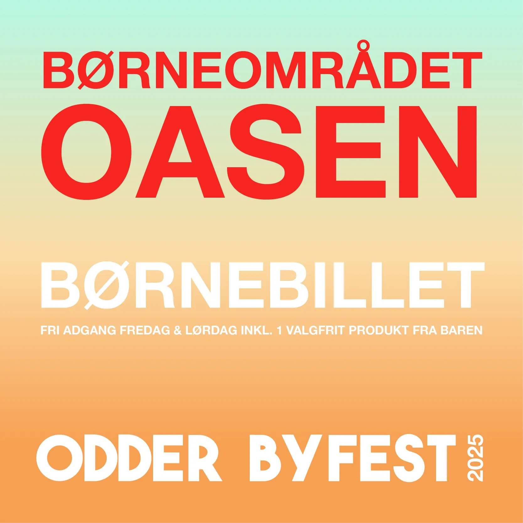 Armbånd til Oasen (Barn 3–16 år) — Odder Byfest 2026